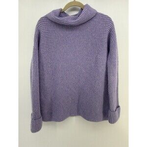 Pilcro Anthropologie Lavender Turtleneck Crop Sweater Size XS chunky